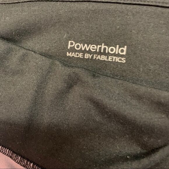 Fabletics Women's Purple Black Mid Rise Powerhold Salar Mesh Leggings - Picture 7 of 14
